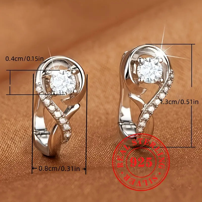 Exquisite Sterling Silver Hoop Earrings 925 Hypoallergenic Jewelry - Elegant Luxury Style for Wedding Banquet - LuxeStreet Boutique
