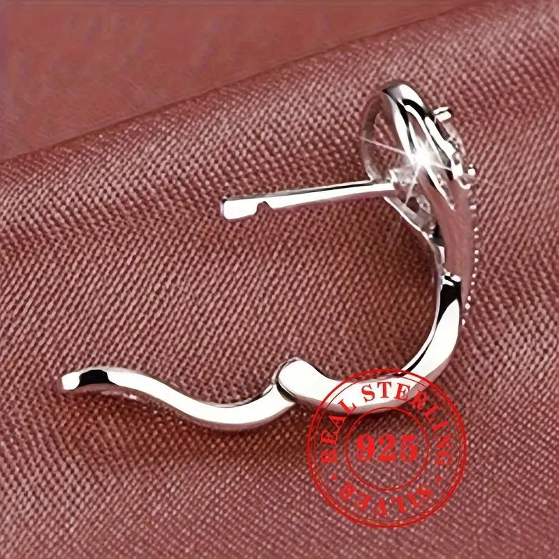 Exquisite Sterling Silver Hoop Earrings 925 Hypoallergenic Jewelry - Elegant Luxury Style for Wedding Banquet - LuxeStreet Boutique