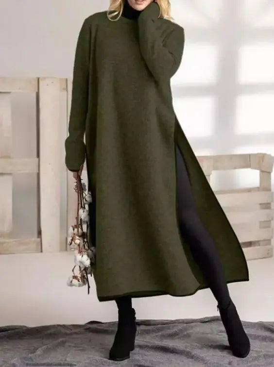 Oversized Knit Lace Dress Brushed Hoody Casual Dress - LuxeStreet Boutique