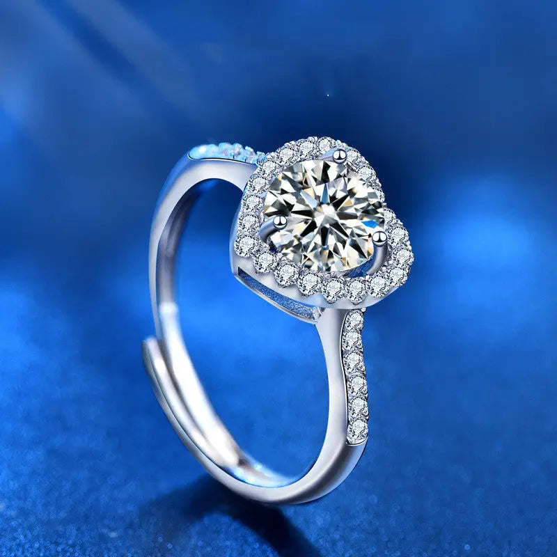 Moissanite Heart-Shaped Ring for Timeless Elegance and Luxury - LuxeStreet Boutique