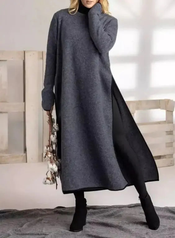 Oversized Knit Lace Dress Brushed Hoody Casual Dress - LuxeStreet Boutique