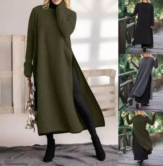 Oversized Knit Lace Dress Brushed Hoody Casual Dress - LuxeStreet Boutique