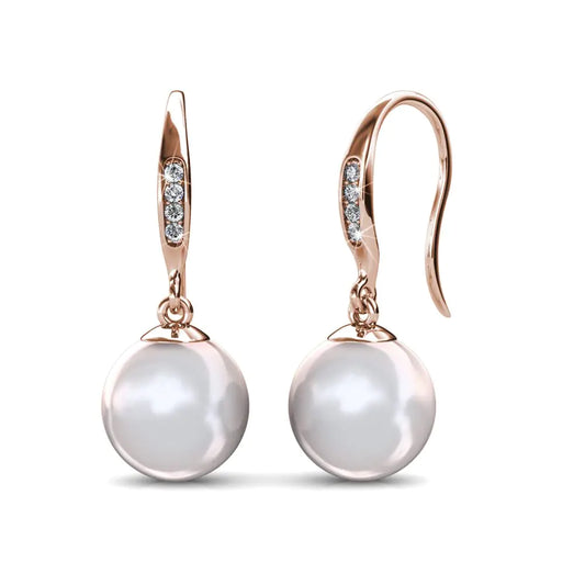 Cate & Chloe Luxe Rose Gold Pearl Dangles - LuxeStreet Boutique