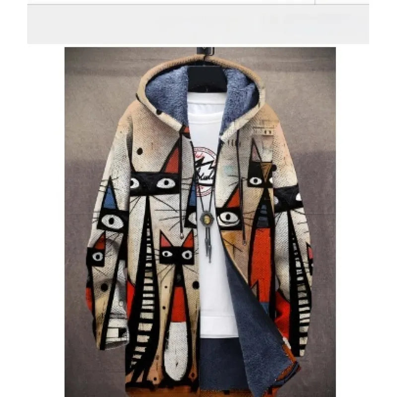 Men's Zipper Hooded Cardigan Cotton-padded Jacket - LuxeStreet Boutique